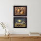 Set Of Two Pumpkin Space Harvest Black Framed Print Kitchen Wall Art