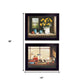 Set Of Two Tea Apples and Strawberries Black Framed Print Kitchen Wall Art