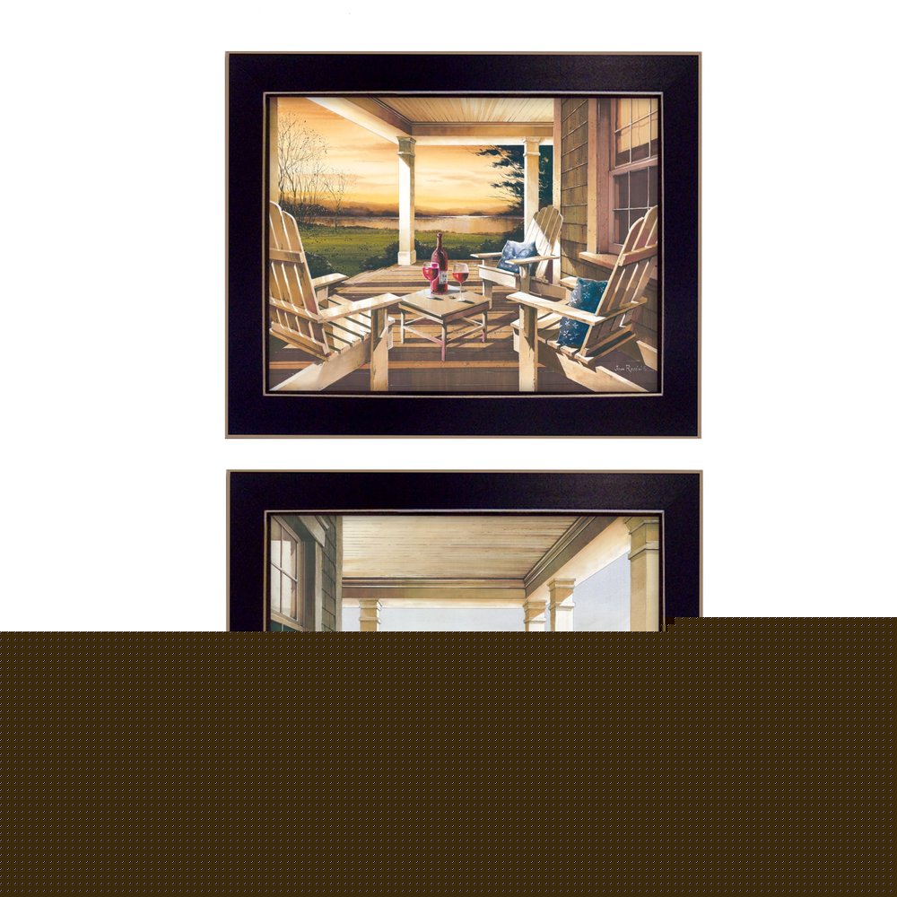 Set Of Two Veranda Views Black Framed Print Wall Art