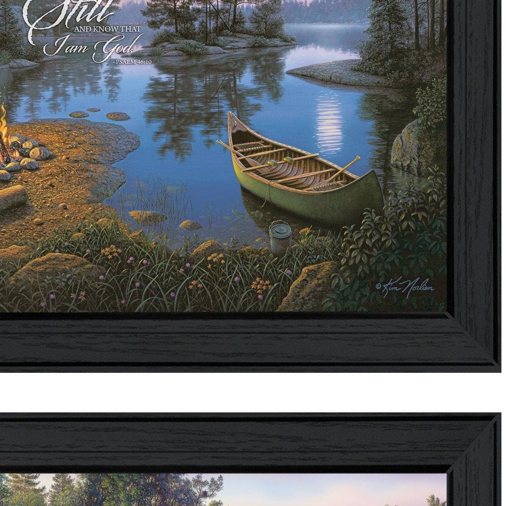 Set Of Two Cabin Fever Black Framed Wall Art