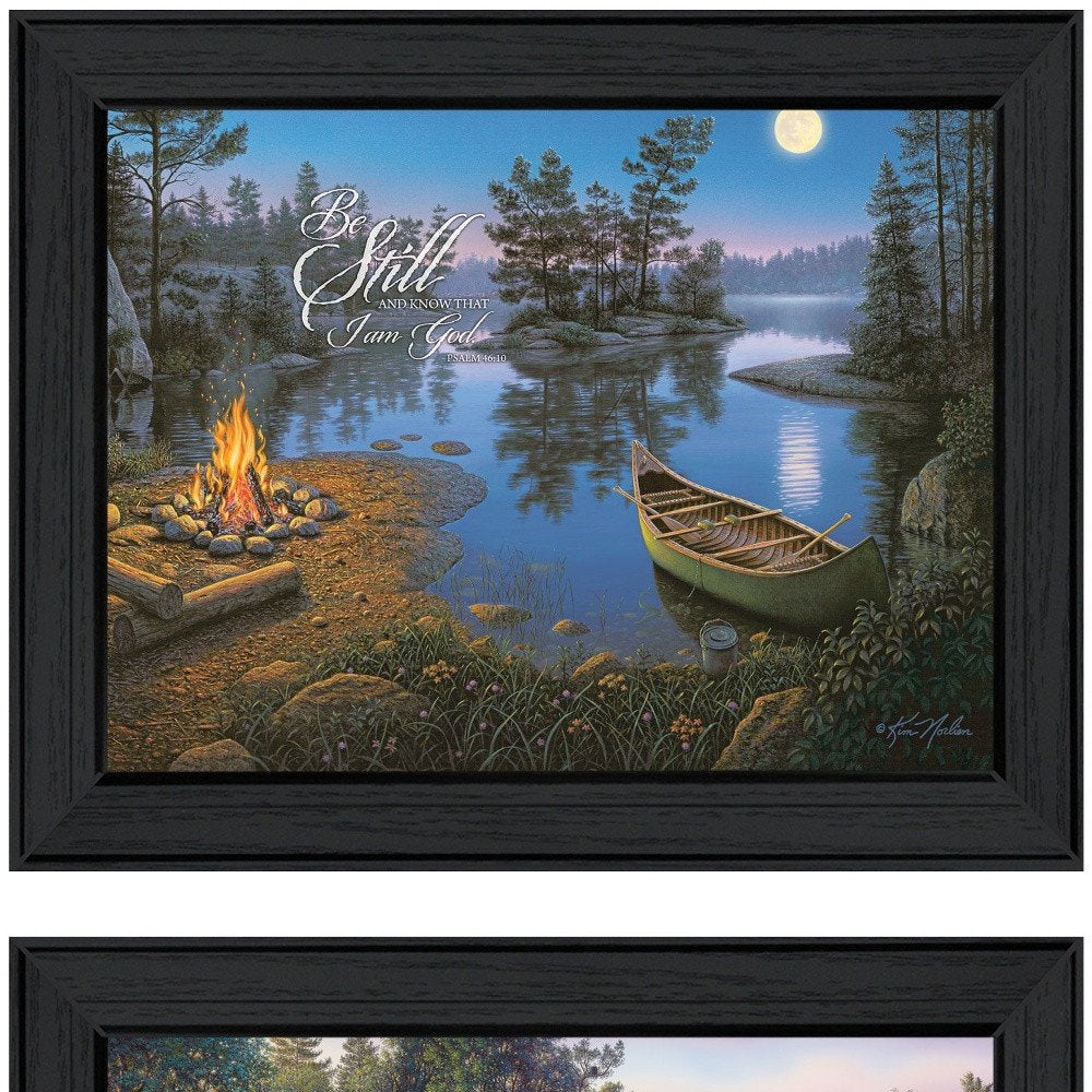 Set Of Two Cabin Fever Black Framed Wall Art