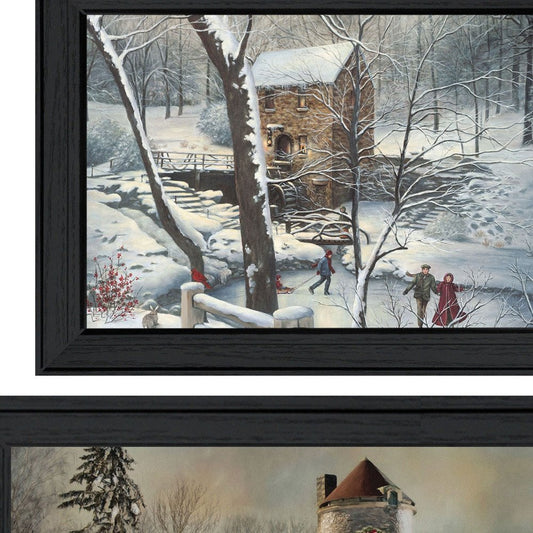 Set Of Two Millhouse Collection Black Framed Wall Art