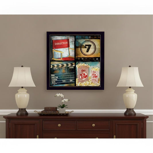Set Of Two At The Movies Black Framed Print Wall Art