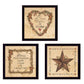 Set Of Three Love Begins at Home Black Framed Wall Art