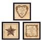 Set Of Three Love Begins at Home Black Framed Wall Art