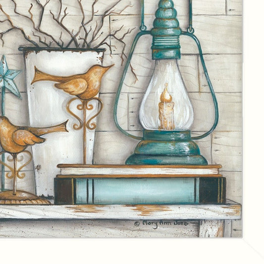 Set Of Two Marys Country Shelf 2 White Framed Wall Art
