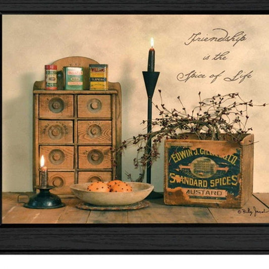 Set Of Two Friendship is the Spice of Life Black Framed Wall Art