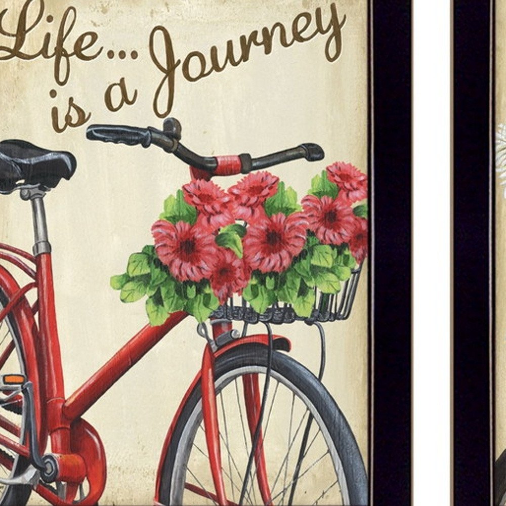 Set Of Two Vintage Bicycles Black Framed Wall Art