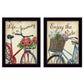 Set Of Two Vintage Bicycles Black Framed Wall Art
