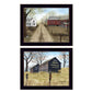 Set Of Two Scenic Country Black Framed Wall Art