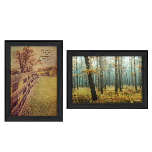 Set Of Two Life Goes on Black Framed Wall Art