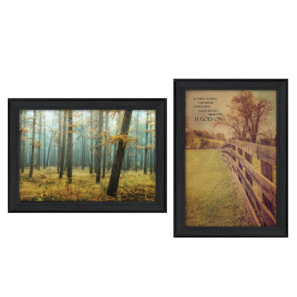 Set Of Two Life Goes on Black Framed Wall Art