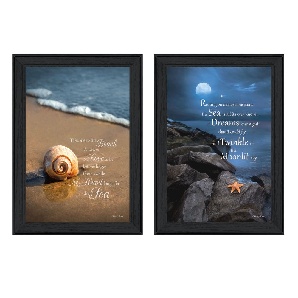 Set Of Two Sea Dream Black Framed Wall Art