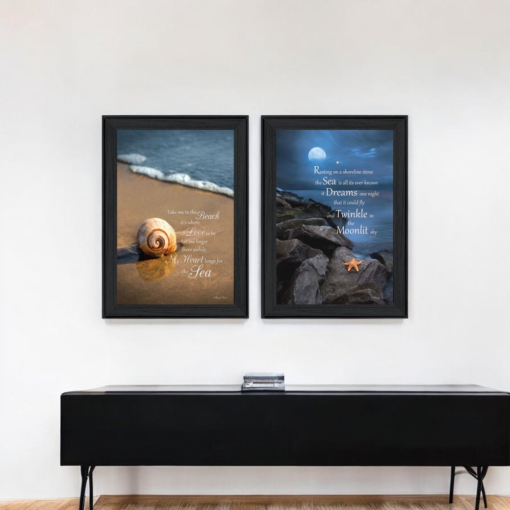 Set Of Two Sea Dream Black Framed Wall Art