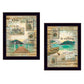 Set Of Two Lost in the Right Direction Black Framed Wall Art