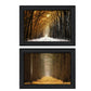 Set Of Two Golden Forest Path Black Framed Wall Art