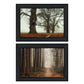 Set Of Two Misty Trees Black Framed Wall Art