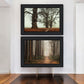 Set Of Two Misty Trees Black Framed Wall Art