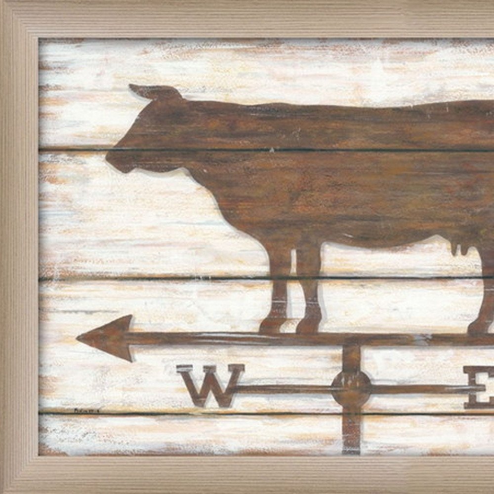 Set Of Two Country Bath Shelf Brown Framed Wall Art