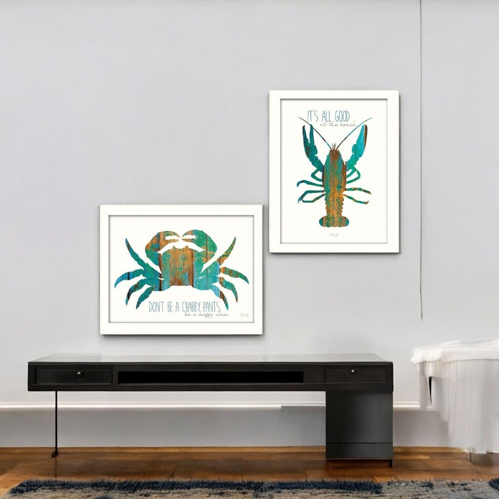Set Of Two Its All Good at the Beach White Framed Wall Art