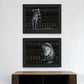 Set Of Two Elegant Wildlife Black Framed Wall Art