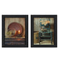 Set Of Two Warm Home Setting Black Framed Wall Art