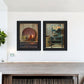 Set Of Two Warm Home Setting Black Framed Wall Art
