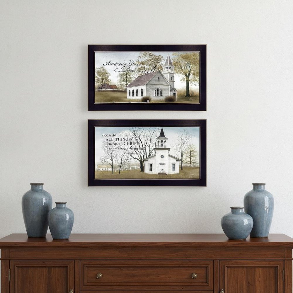 Set Of Two Amazing Grace 1 Black Framed Print Wall Art