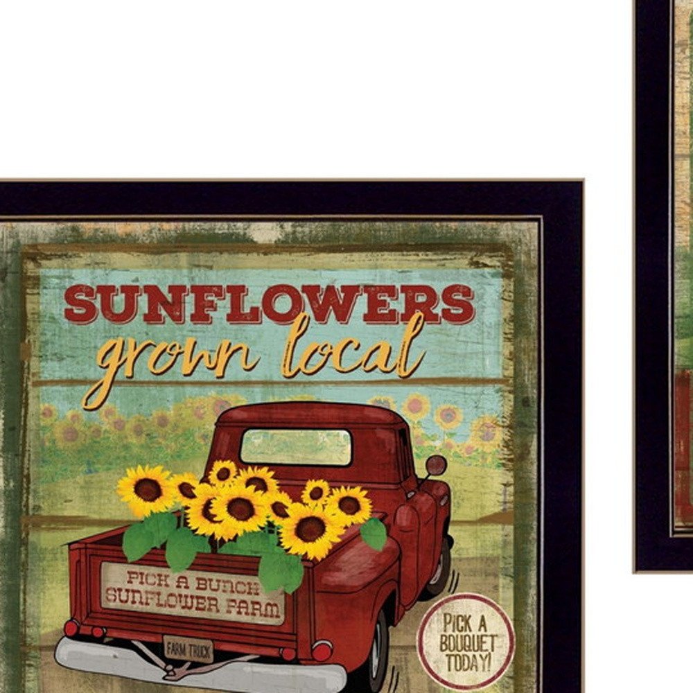 Set Of Two Break of Day Black Framed Wall Art