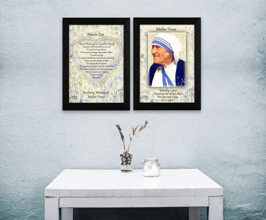 Set Of Two How To Live Quotes Black Framed Wall Art