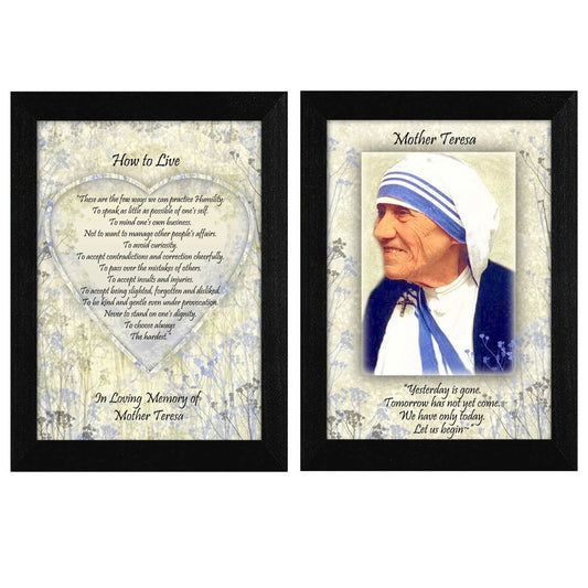 Set Of Two How To Live Quotes Black Framed Wall Art