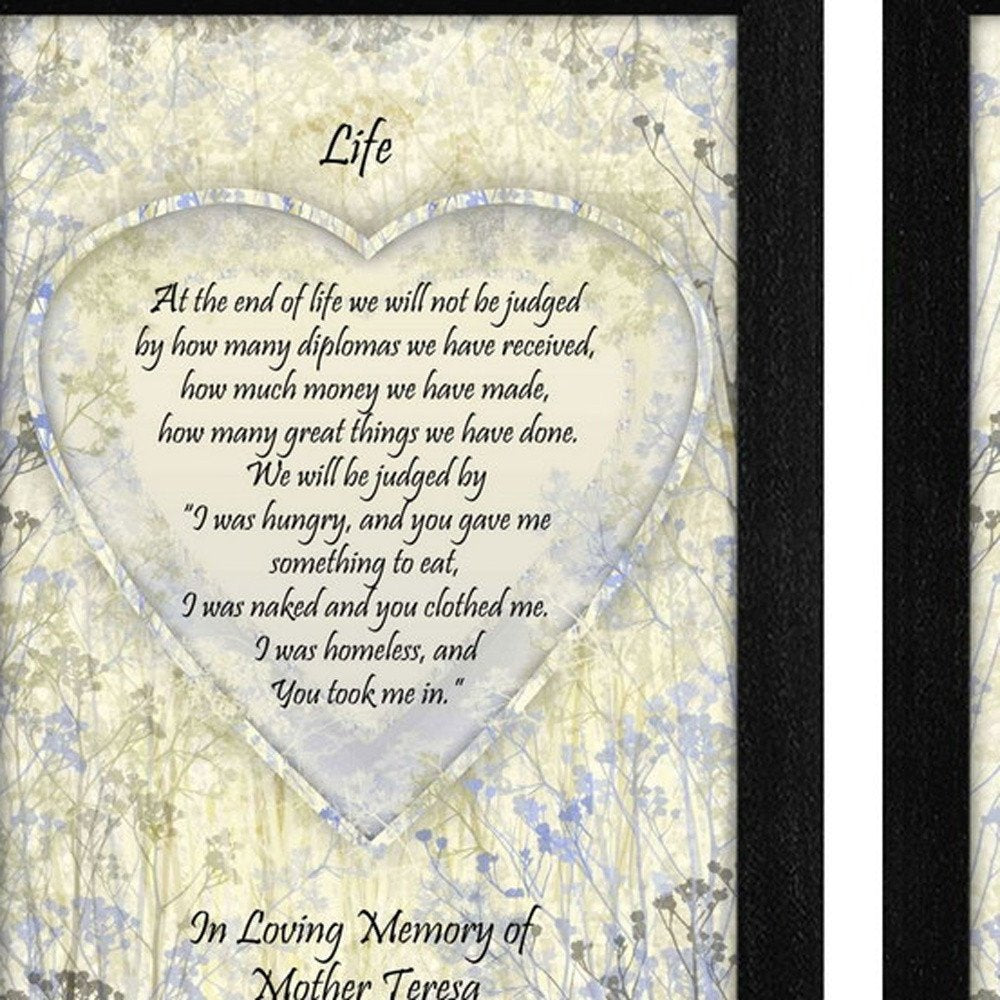 Set Of Two Life Quotes Black Framed Wall Art