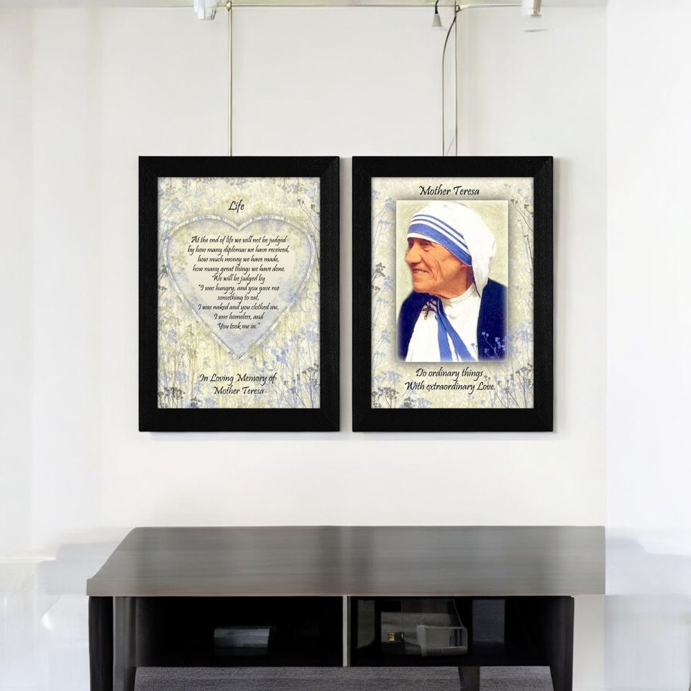 Set Of Two Life Quotes Black Framed Wall Art