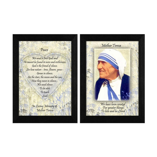 Set Of Two Peace Quotes Black Framed Wall Art