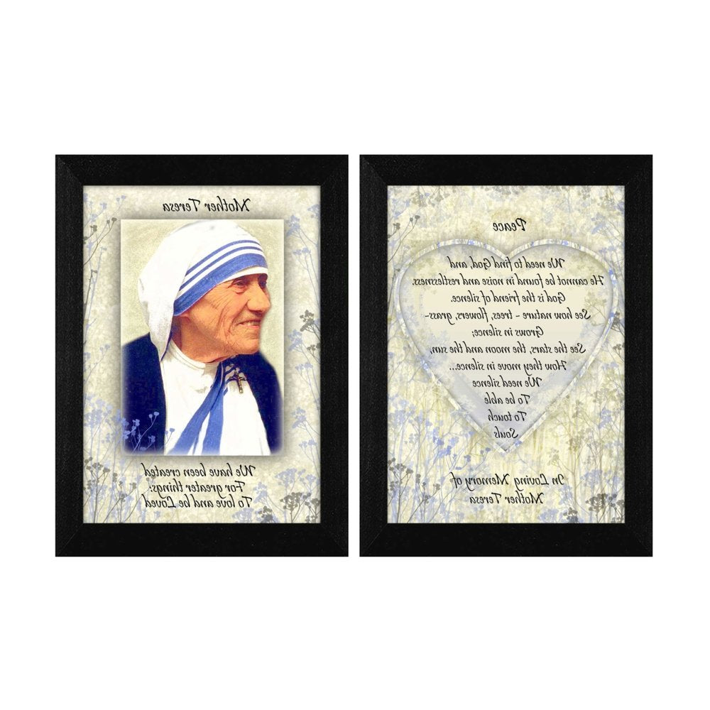 Set Of Two Peace Quotes Black Framed Wall Art