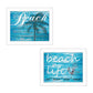 Set Of Two Beach Life 2 White Framed Wall Art
