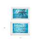 Set Of Two Beach Life 1 White Framed Print Wall Art