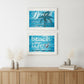 Set Of Two Beach Life 1 White Framed Print Wall Art