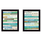 Set Of Two Live in The Present 4 Black Framed Wall Art