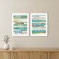 Set Of Two Live in The Present 2 White Framed Print Wall Art