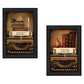 Set Of Two Vintage Lessons Black Framed Wall Art