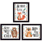 Set Of Three Be Brave Little One 1 Black Framed Wall Art