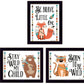 Set Of Three Be Brave Little One 1 Black Framed Wall Art
