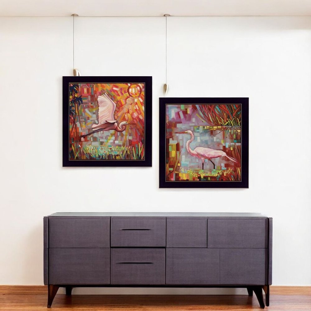 Set Of Two Sunny Windows Black Framed Wall Art