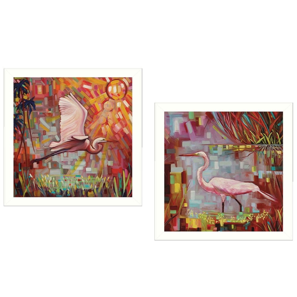 Set Of Two Echo White Framed Wall Art