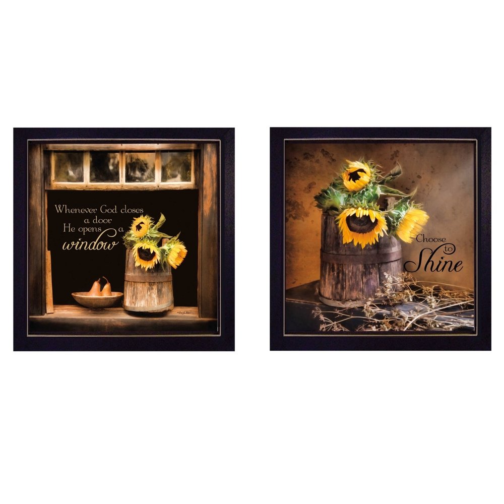 Set Of Two Sunny Windows Black Framed Wall Art