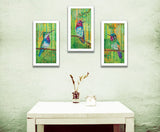 Set Of Three Three Hummingbirds Collection White Framed Wall Art
