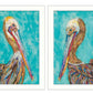 Set Of Two Pelicans White Framed Print Wall Art