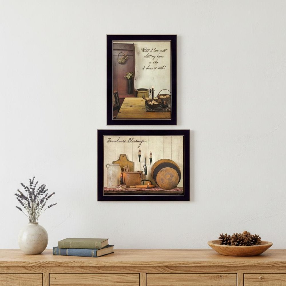 Set Of Two What I Love Most Black Framed Print Wall Art