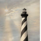 Set Of Two Cape Hatteras Lighthouse and Sea Shells 2 White Framed Wall Art